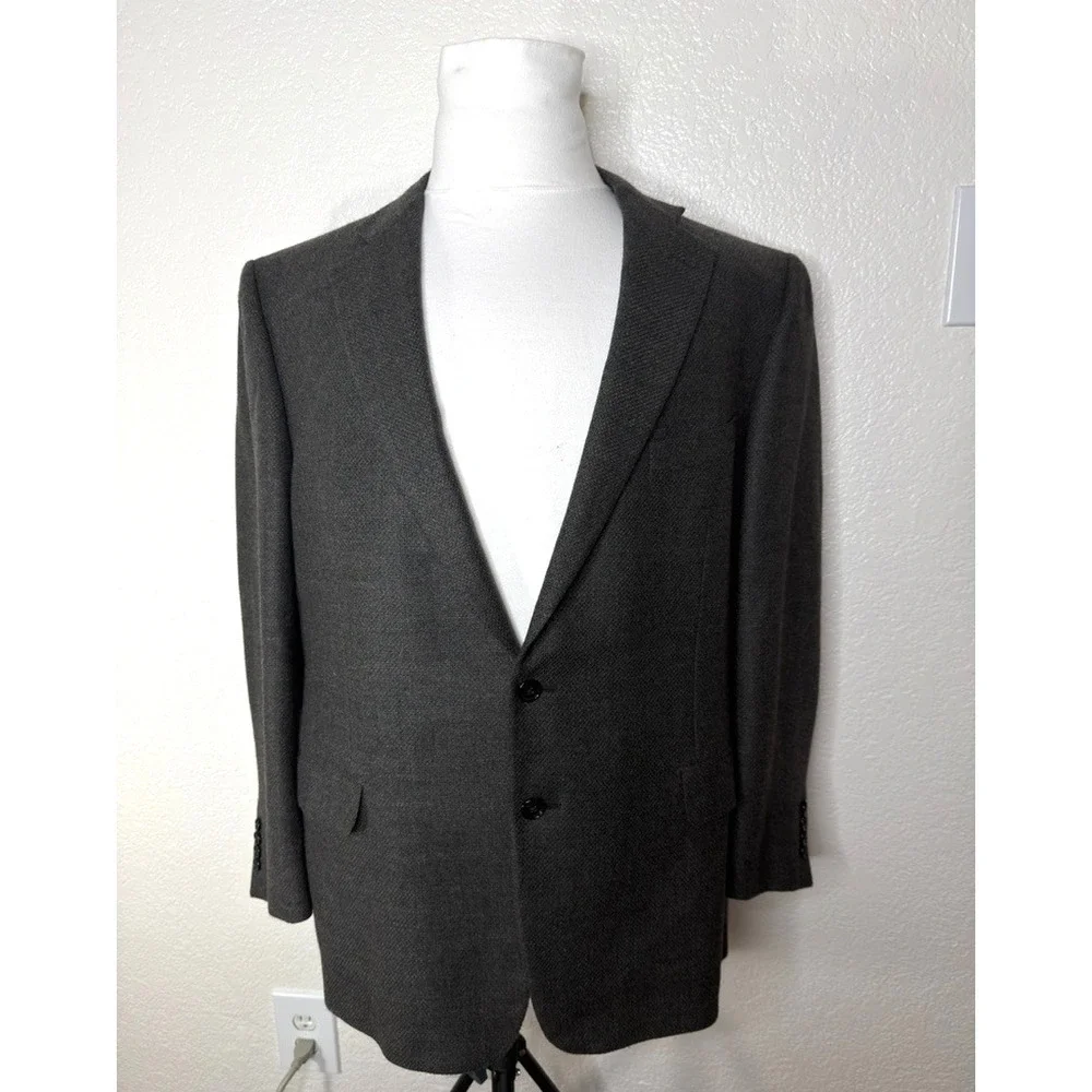 Ermenegildo Zegna Mens 50 Wool Cashmere Blazer Sportscoat Switzerland Gray Luxur